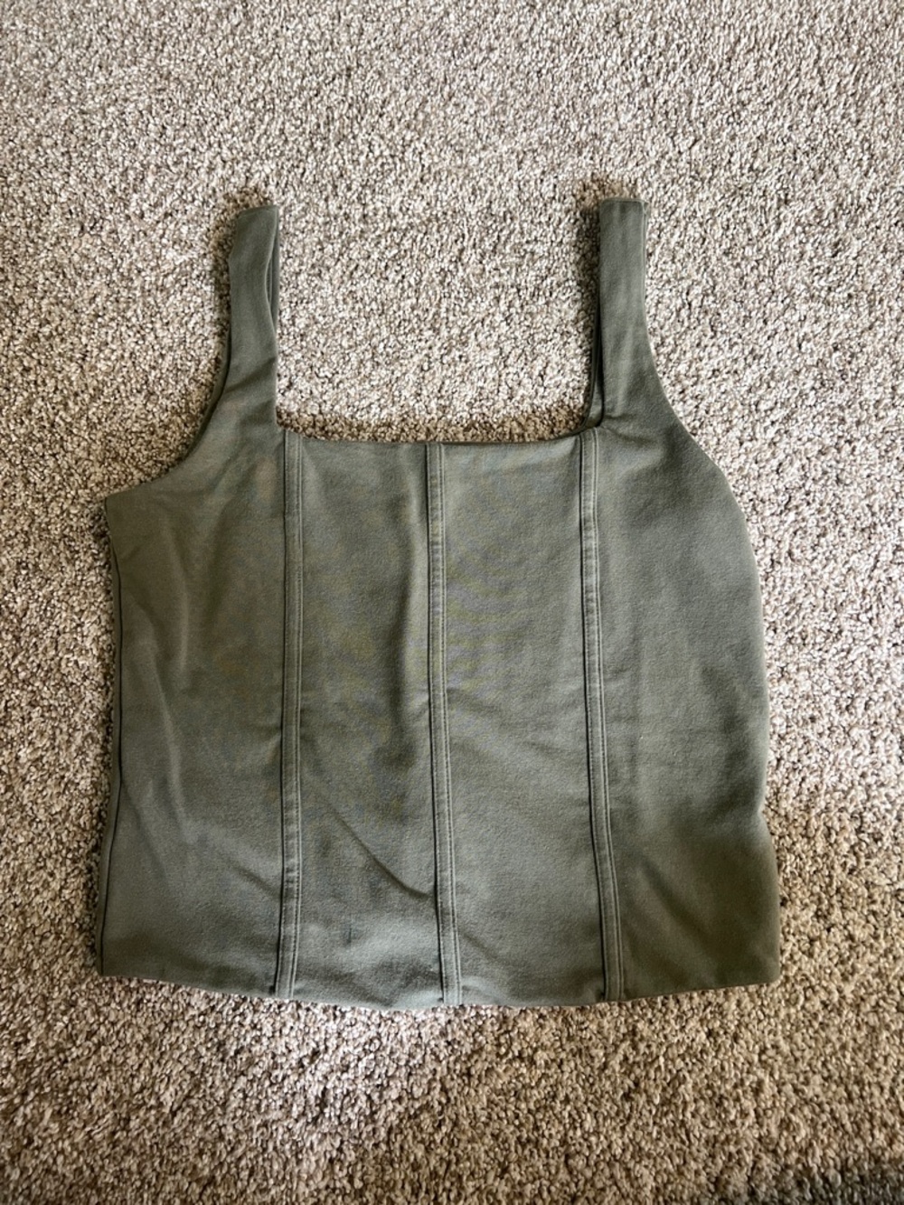 American Eagle Outfitters Olive Square Neck Tank